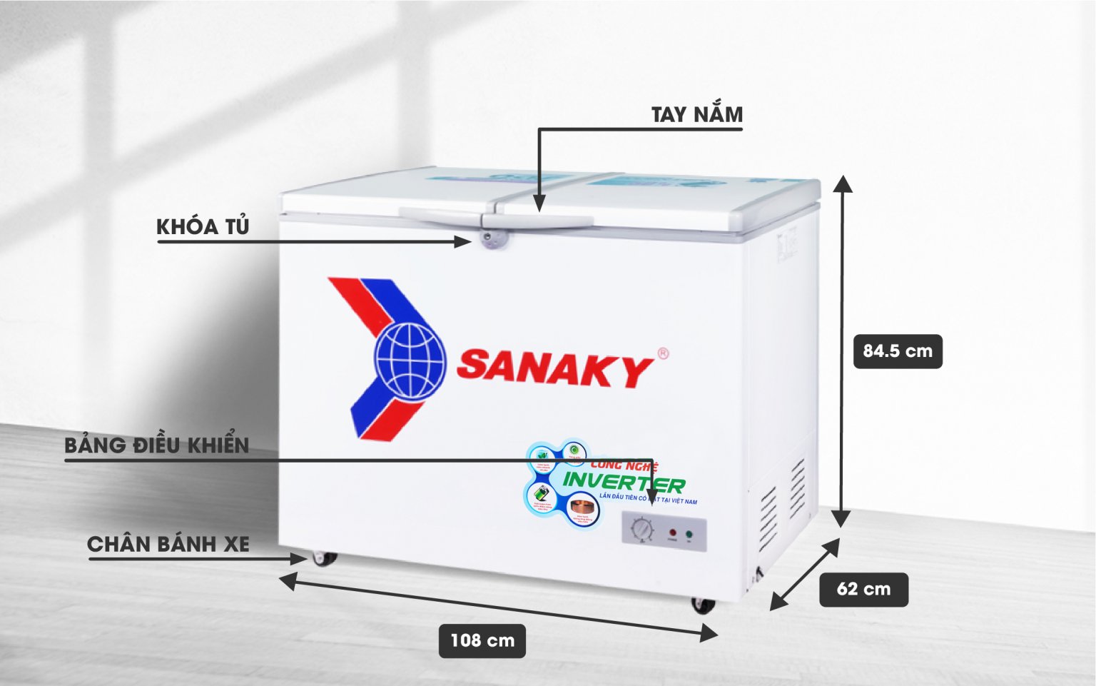 Tủ đông Inverter Sanaky VH-2899A3 280 lít