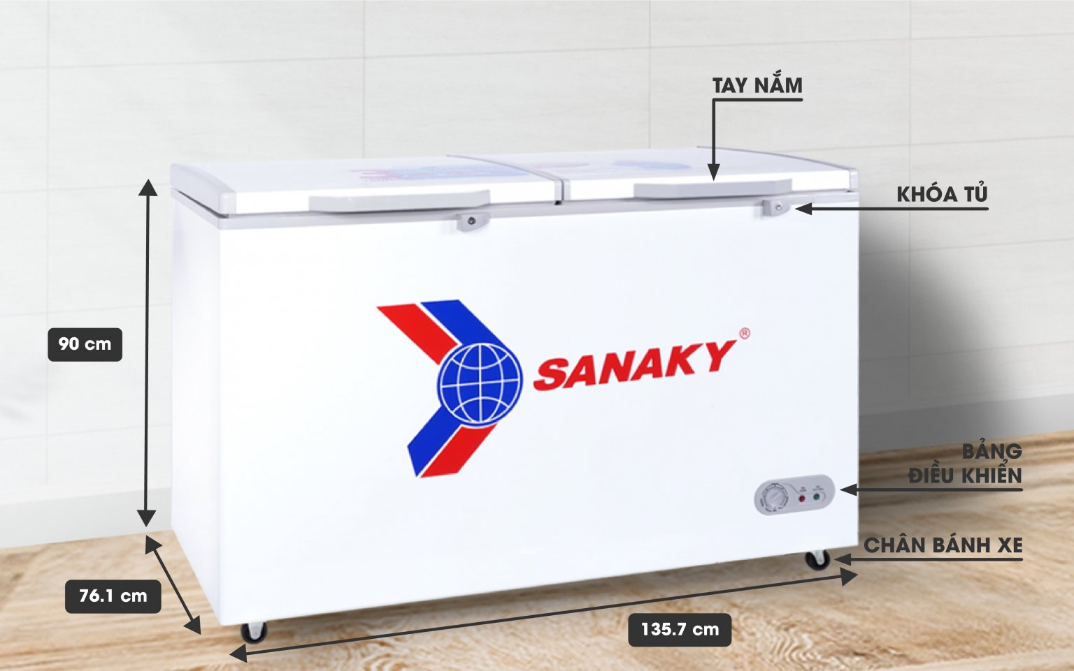 Tủ đông Sanaky VH-568HY 560 lít