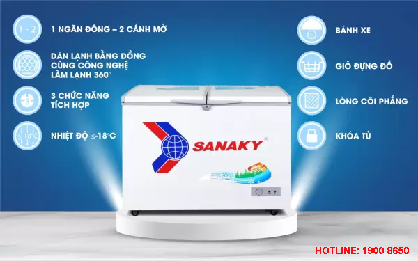 Review tủ đông Sanaky VH-4099A1 400 lít