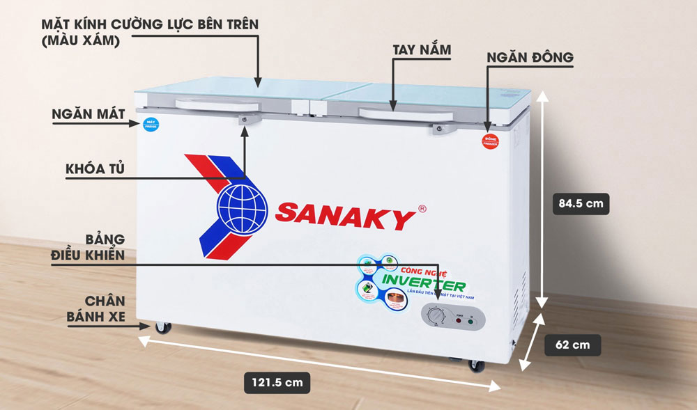 Thông số kỹ thuật tủ đông sananky VH-3699W4KD