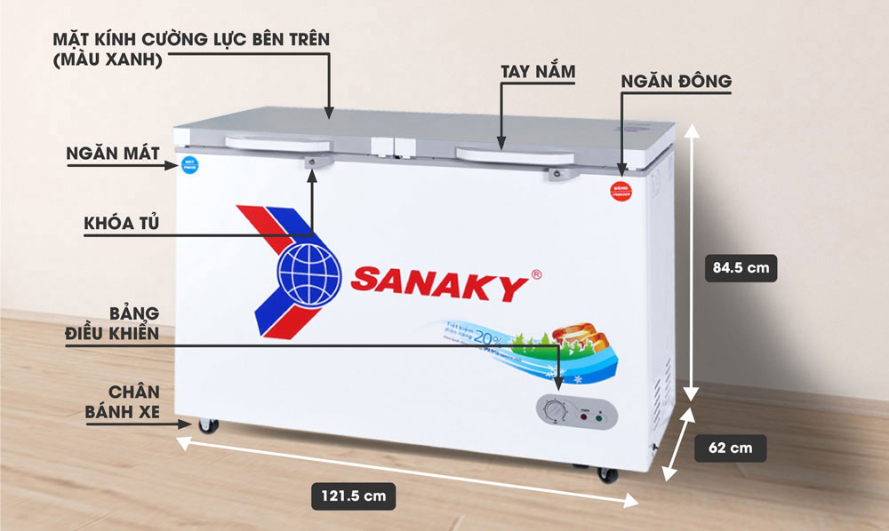 Thông số kỹ thuật tủ đông sananky vh-3699w2k