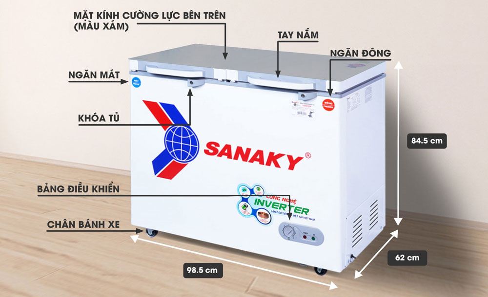 Thông số kỹ thuật tủ đông sananky VH-2599W4K