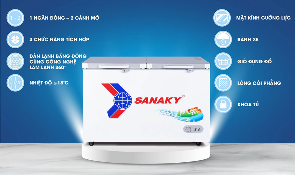 Tổng quan tủ đông dàn lạnh đồng sanaky vh-3699a2k