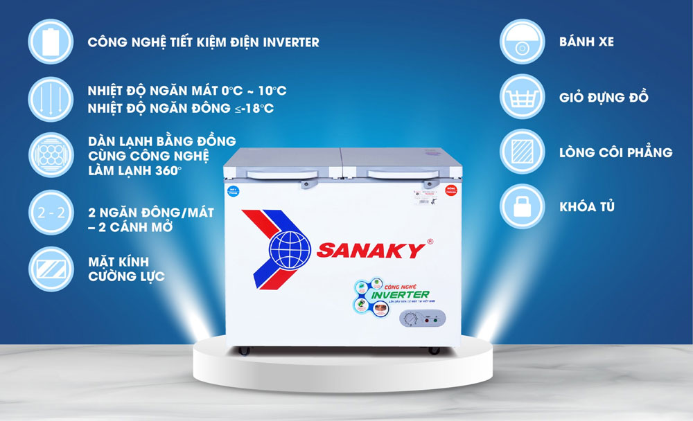 Tổng quan tủ đông sananky-VH-2599W4K