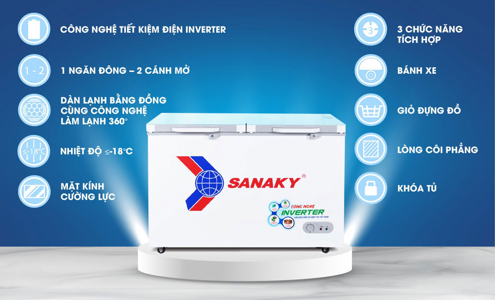 Tủ đông ngăn đông mềm sanaky vh-4099a4kd
